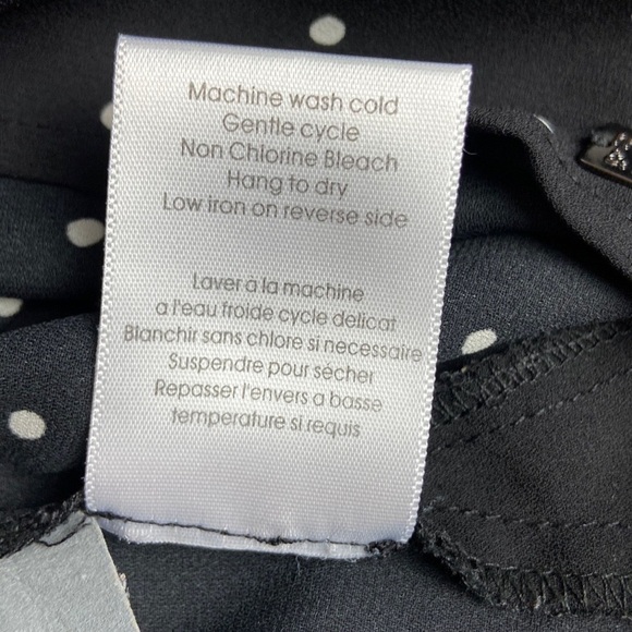 monk & lou Blouse Plunge V Neck Polka Dot Print Flowy 3/4 Sleeve Size Small - Picture 11 of 14